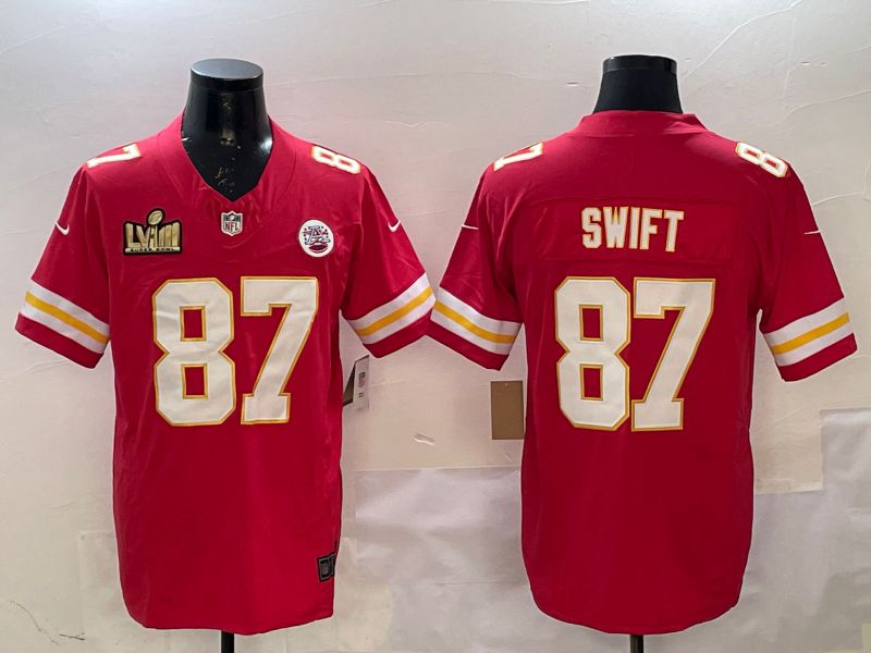 Men Kansas City Chiefs #87 Swift Red Three generations 2025 Nike Vapor Limited NFL Jersey style 4->new york yankees->MLB Jersey